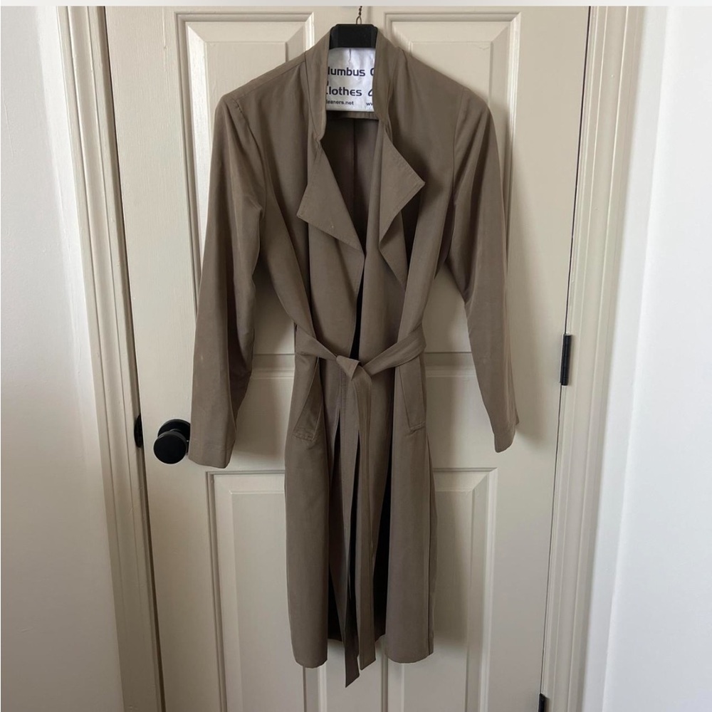 American Apparel Taupe Trench with Self-Tie Belt